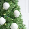 4ct 150mm Christmas Ornament Set White Fringe - Wondershop™