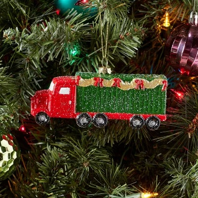 Semi Truck And Trailer Christmas Tree Ornament Red/Green - Wondershop™ 1 Semi Truck And Trailer Christmas Tree Ornament Red/Green - Wondershop™