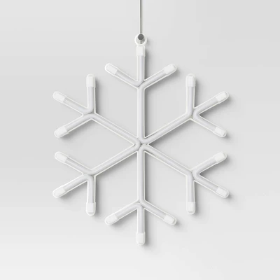 LED Battery Operated Christmas Neon Snowflake Hangable Sign Blue - Wondershop™ 2 LED Battery Operated Christmas Neon Snowflake Hangable Sign Blue - Wondershop™ - Image 2