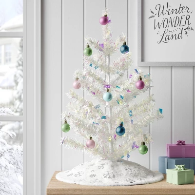 24" Christmas Unlit Tree Iridescent Tinsel - Wondershop™ 1 24" Christmas Unlit Tree Iridescent Tinsel - Wondershop™