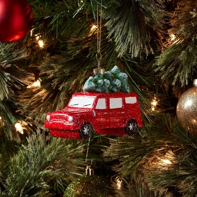 SUV With Tree Christmas Tree Ornament Red - Wondershop™ 1 SUV With Tree Christmas Tree Ornament Red - Wondershop™
