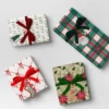 4 Pk Christmas Velvet Ribbon Gift Packaging Accessories Red/Green - Wondershop™