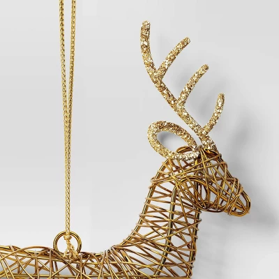 Christmas Wire Wrapped Reindeer Ornament Gold - Wondershop™ 2 Christmas Wire Wrapped Reindeer Ornament Gold - Wondershop™ - Image 2