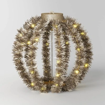 LED Christmas Hanging Tinsel Sphere With Warm White Lights - Wondershop™ 3 LED Christmas Hanging Tinsel Sphere With Warm White Lights - Wondershop™ - Image 3