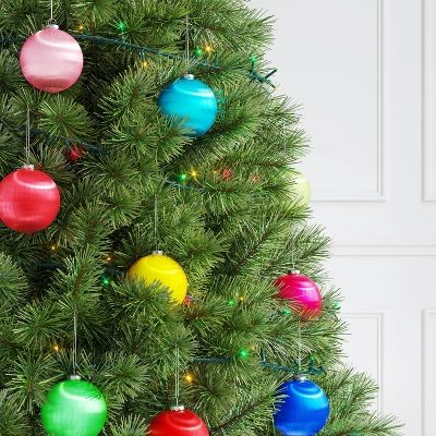 9ct 90mm Christmas Thread Wrapped Ornament Set Yellow/Pink/Green/Blue/Red - Wondershop™ 1 9ct 90mm Christmas Thread Wrapped Ornament Set Yellow/Pink/Green/Blue/Red - Wondershop™