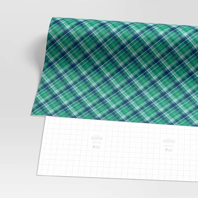 30" 50 Sq Ft Christmas Roll Wrap Green And Navy Plaid - Wondershop™ 2 30" 50 Sq Ft Christmas Roll Wrap Green And Navy Plaid - Wondershop™ - Image 2