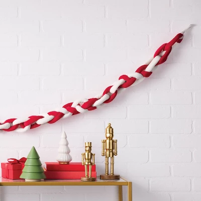 72" Christmas Tube Yarn Garland Red/White - Wondershop™ 1 72" Christmas Tube Yarn Garland Red/White - Wondershop™