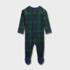 Baby Plaid Ribbed Holiday Matching Family Footed Pajamas - Wondershop™ Green