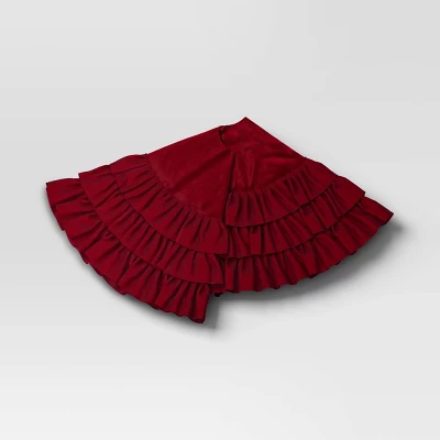 48" Velvet Tree Skirt With 3 Layers Of Ruffles - Wondershop™ 2 48" Velvet Tree Skirt With 3 Layers Of Ruffles - Wondershop™ - Image 2