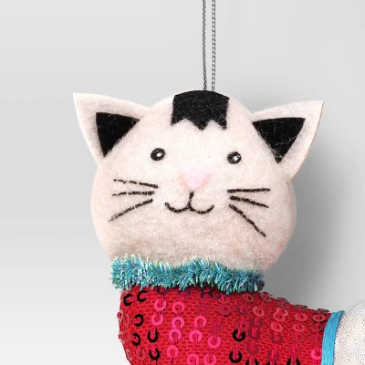 4" Christmas Sweater Cat Ornament - Wondershop™ 2 4" Christmas Sweater Cat Ornament - Wondershop™ - Image 2