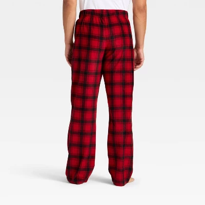 Men's Plaid Microfleece Holiday Matching Family Pajama Pants - Wondershop™ Red/Black 1 Men's Plaid Microfleece Holiday Matching Family Pajama Pants - Wondershop™ Red/Black
