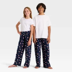 Kids' Santa Print Microfleece Holiday Matching Family Pajama Pants - Wondershop™ Blue -Wondershop Sales GUEST 8c4bd78e c44c 47f1 90fe 28fc739216f1