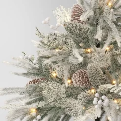 28" Pre-Lit Christmas Mixed Artificial Flocked Greenery With Ground Stake - Wondershop™ -Wondershop Sales GUEST 9119ced2 8611 4ed5 abcf d10acb360bd8