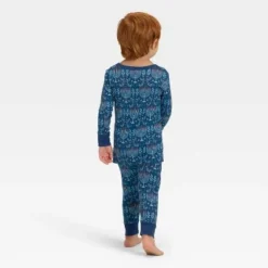 Toddler Hanukkah Ribbed Long Sleeve Shirt And Pants Holiday Matching Family Pajama Set - Wondershop™ Blue