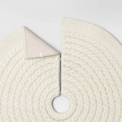 48" Centric Cable Knit Tree Skirt - Wondershop™ 3 48" Centric Cable Knit Tree Skirt - Wondershop™ - Image 3