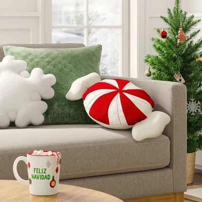28" Christmas Peppermint Shaped Pillow Red/White - Wondershop™ 1 28" Christmas Peppermint Shaped Pillow Red/White - Wondershop™