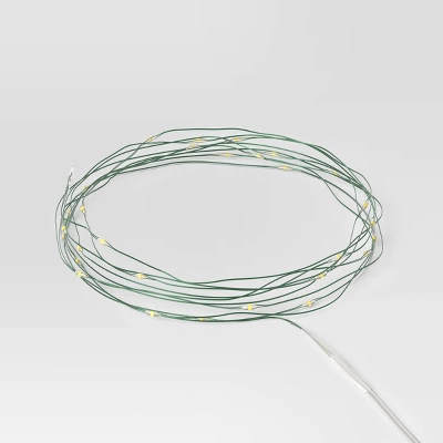 30ct LED Battery Operated Christmas Dewdrop Fairy String Lights Warm White With Green Wire - Steady/Twinkle - Wondershop™ 2 30ct LED Battery Operated Christmas Dewdrop Fairy String Lights Warm White With Green Wire - Steady/Twinkle - Wondershop™ - Image 2