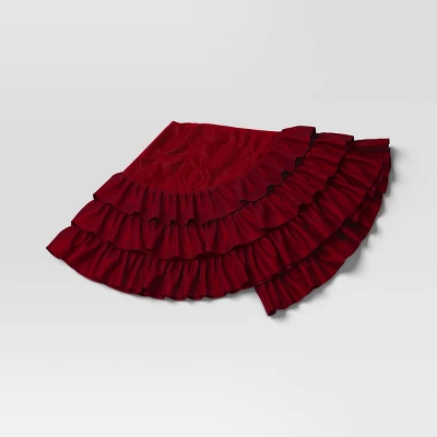 48" Velvet Tree Skirt With 3 Layers Of Ruffles - Wondershop™ 5 48" Velvet Tree Skirt With 3 Layers Of Ruffles - Wondershop™ - Image 5
