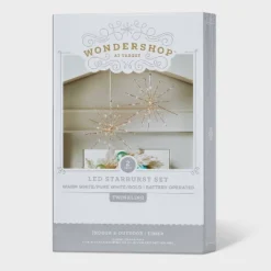 2pc 12" LED Twinkling Starburst Christmas Novelty Sculpture Light White With Gold Wire - Wondershop™ -Wondershop Sales GUEST 9e355372 5f86 4827 a9eb 2b78d2e58bd6