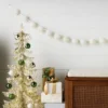 72" Christmas All White Poms Garland Ivory - Wondershop™