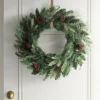 24" Christmas Unlit Icy/Glitter Pinecones Mixed Green Wreath - Wondershop™