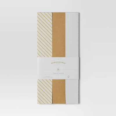 8ct Christmas Tissue Paper Gold/White - Wondershop™ 2 8ct Christmas Tissue Paper Gold/White - Wondershop™ - Image 2