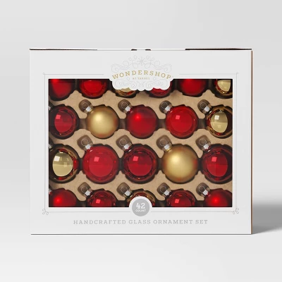 42ct Round Glass Christmas Tree Ornament Set - Wondershop™ 2 42ct Round Glass Christmas Tree Ornament Set - Wondershop™ - Image 2