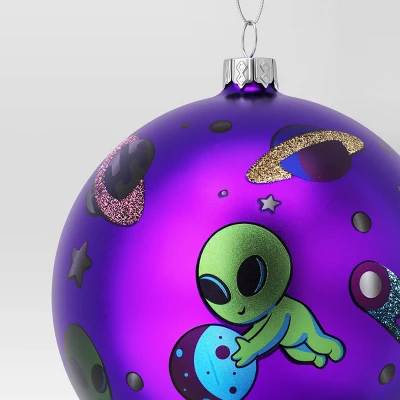 100mm Christmas Shatter-Resistant Ornament Space Purple With Alien - Wondershop™ 2 100mm Christmas Shatter-Resistant Ornament Space Purple With Alien - Wondershop™ - Image 2