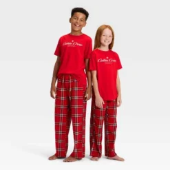 Kids' Plaid Microfleece Holiday Matching Family Pajama Pants - Wondershop™ Red -Wondershop Sales GUEST a9bb3b27 bf6f 49fe b67b 0ec66b337ddf