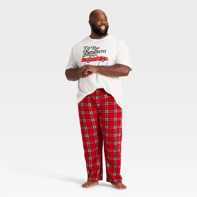 Men's Plaid Microfleece Holiday Matching Family Pajama Pants - Wondershop™ Red 2 Men's Plaid Microfleece Holiday Matching Family Pajama Pants - Wondershop™ Red - Image 2