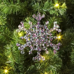 5" Christmas Iridescent Plastic Snowflake Ornament - Wondershop™