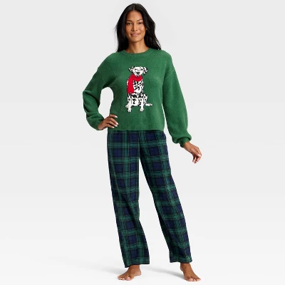 Women's Plaid Microfleece Holiday Matching Family Pajama Pants - Wondershop™ Navy Blue 2 Women's Plaid Microfleece Holiday Matching Family Pajama Pants - Wondershop™ Navy Blue - Image 2