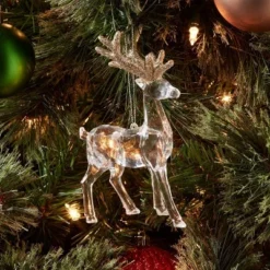 Acrylic Deer With Glittered Antlers Christmas Tree Ornament - Wondershop™