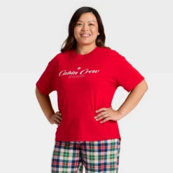 Women's "Cabin Crew" Short Sleeve Holiday Matching Family Pajama Shirt - Wondershop™ Red -Wondershop Sales GUEST b00148f9 47dc 4037 9285 ee371d383739