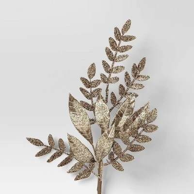 4pc Christmas Pick Set Champagne 2 Mixed Leaves Picks 2 Hard Needle - Wondershop™ 2 4pc Christmas Pick Set Champagne 2 Mixed Leaves Picks 2 Hard Needle - Wondershop™ - Image 2