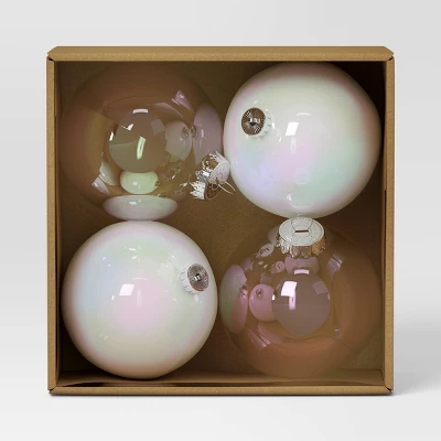 4ct 150mm Christmas Ornament Set Iridescent White/Clear - Wondershop™ 2 4ct 150mm Christmas Ornament Set Iridescent White/Clear - Wondershop™ - Image 2