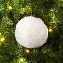 Christmas Fabric White Ball Ornament - Wondershop™