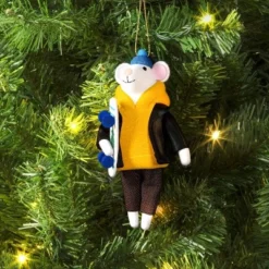 Christmas Felted Wool Skateboarder Mouse Ornament - Wondershop™
