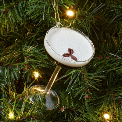 Glass Espresso Martini Cocktail Christmas Tree Ornament Brown - Wondershop™: Festive Indoor Decoration, 3.5" 1 Glass Espresso Martini Cocktail Christmas Tree Ornament Brown - Wondershop™: Festive Indoor Decoration, 3.5"