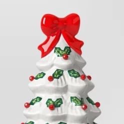 12" Lit Ceramic White Christmas Tree With Red Bow - Wondershop™ 5 12" Lit Ceramic White Christmas Tree With Red Bow - Wondershop™ -Wondershop Sales GUEST c098588d 6fff 453d 9a66 c0de0e128c6f