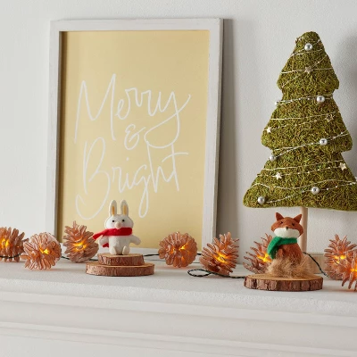 10ct LED Battery Operated Sugared Pinecone Christmas Indoor/Outdoor Novelty String Lights Warm White With Green Wire - Wondershop™ 1 10ct LED Battery Operated Sugared Pinecone Christmas Indoor/Outdoor Novelty String Lights Warm White With Green Wire - Wondershop™