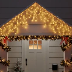 300ct High Density Christmas Icicle Lights Clear With White Wire - Wondershop™: Indoor/Outdoor, Incandescent
