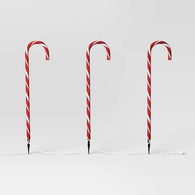 3pc LED Candy Cane Christmas Novelty Path Lights - Wondershop™ 2 3pc LED Candy Cane Christmas Novelty Path Lights - Wondershop™ - Image 2