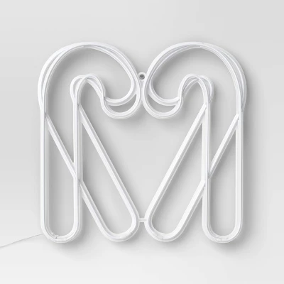 LED Animated Christmas Neon Candy Canes Forming Heart Hangable Sign White/Red - Wondershop™ 3 LED Animated Christmas Neon Candy Canes Forming Heart Hangable Sign White/Red - Wondershop™ - Image 3