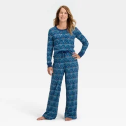 Women's Hanukkah Ribbed Long Sleeve Shirt And Pants Holiday Matching Family Pajama Set - Wondershop™ Blue 8 Women's Hanukkah Ribbed Long Sleeve Shirt And Pants Holiday Matching Family Pajama Set - Wondershop™ Blue -Wondershop Sales GUEST d39b5ae3 d20c 427f 859e 99a617f5fead