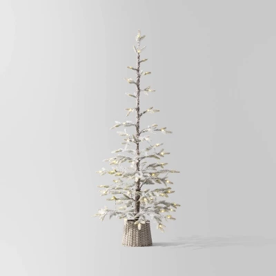 Pre-lit Flocked Balsam Fir Artificial Christmas Tree With Basket Base Warm White LED Lights - Wondershop™ 6 Pre-lit Flocked Balsam Fir Artificial Christmas Tree With Basket Base Warm White LED Lights - Wondershop™ - Image 6