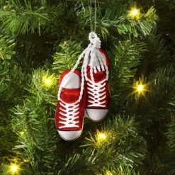 5.31" Christmas Glass Red Sneakers Ornament - Wondershop™