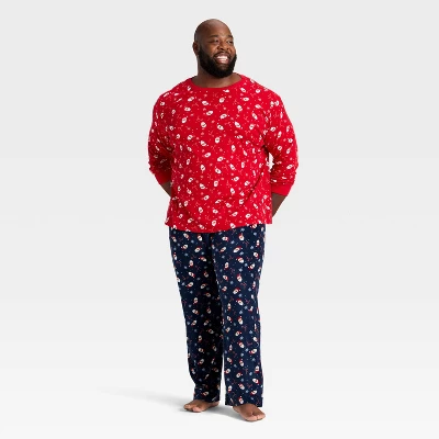 Men's Santa Print Microfleece Holiday Matching Family Pajama Pants - Wondershop™ Navy Blue 2 Men's Santa Print Microfleece Holiday Matching Family Pajama Pants - Wondershop™ Navy Blue - Image 2