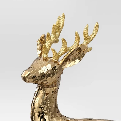 Christmas Sequin Standing Deer Decor Gold - Wondershop™ 2 Christmas Sequin Standing Deer Decor Gold - Wondershop™ - Image 2