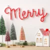 LED Battery Operated Christmas Neon Merry Hangable Sign Red - Wondershop™